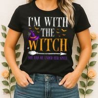 Halloween Matching Couples Costume IM With The Witch Women's T-Shirt thumb 2