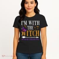 Halloween Matching Couples Costume IM With The Witch Women's T-Shirt thumb 4
