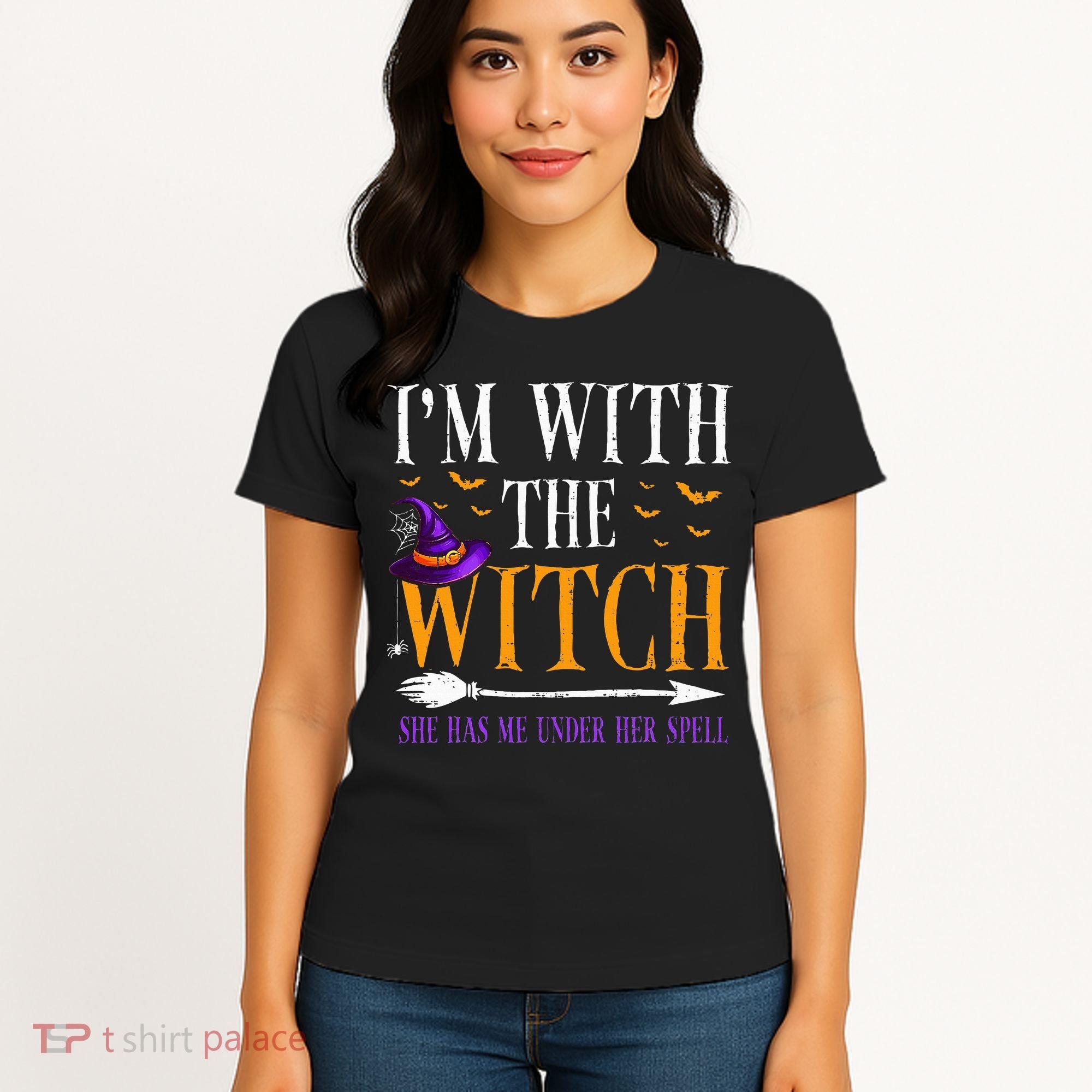 Halloween Matching Couples Costume IM With The Witch Women's T-Shirt