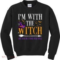 Halloween Matching Couples Costume IM With The Witch Kids Sweatshirt thumb 0