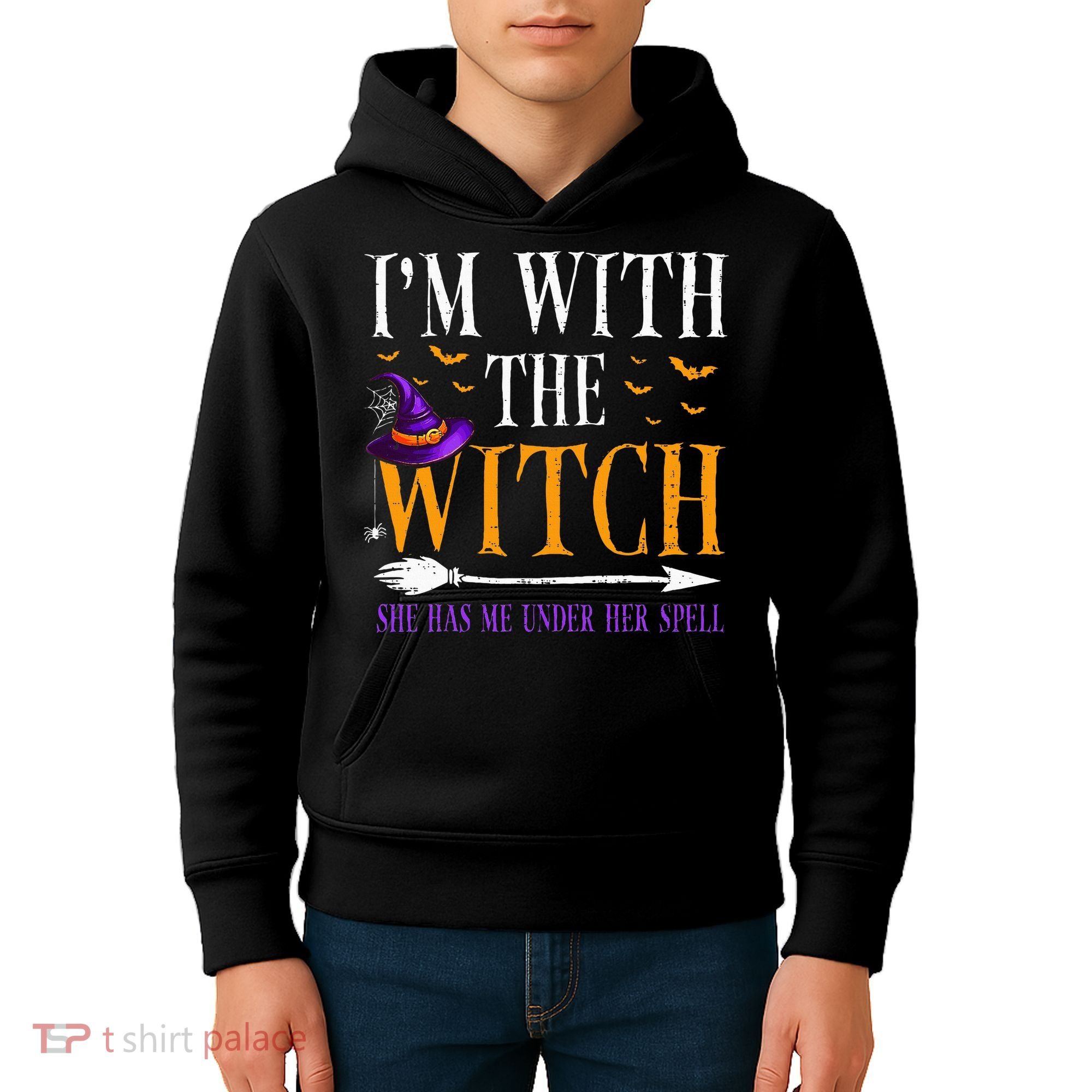 Halloween Matching Couples Costume IM With The Witch Kids Hoodie