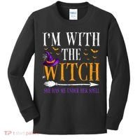 Halloween Matching Couples Costume IM With The Witch Kids Long Sleeve Shirt thumb 0