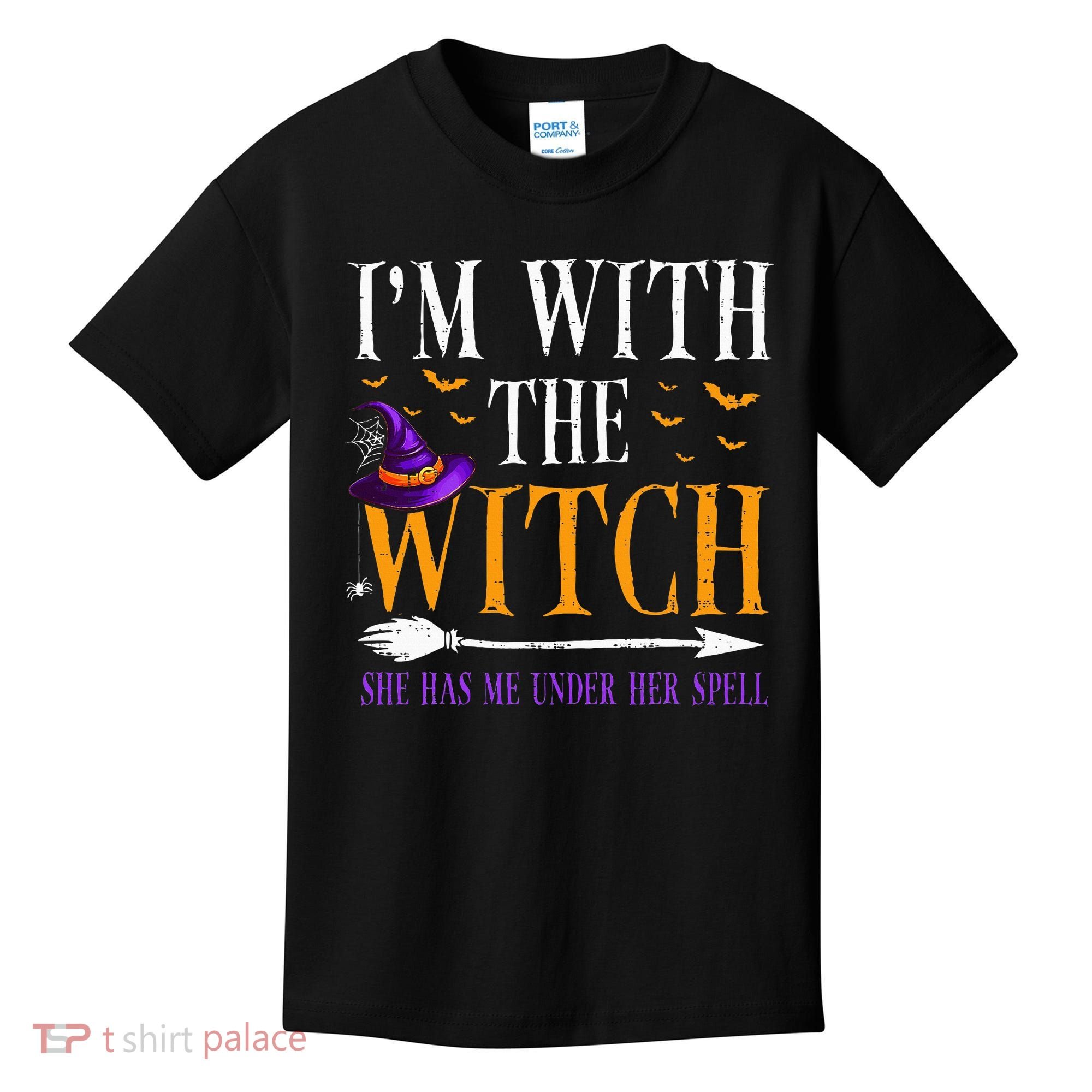 Halloween Matching Couples Costume IM With The Witch Kids T-Shirt
