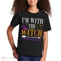 Halloween Matching Couples Costume IM With The Witch Kids T-Shirt thumb 2