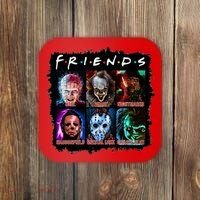 Horror Movie Character Halloween Friends Horror Fan Gift Coaster thumb 0
