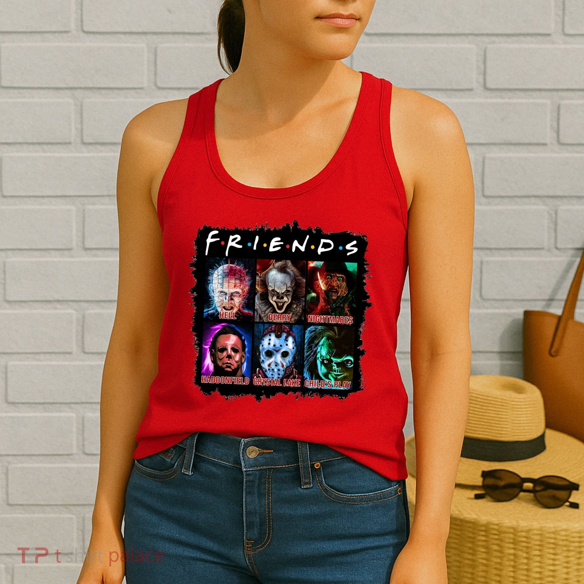 Horror Movie Character Halloween Friends Horror Fan Gift Women's Tank Top
