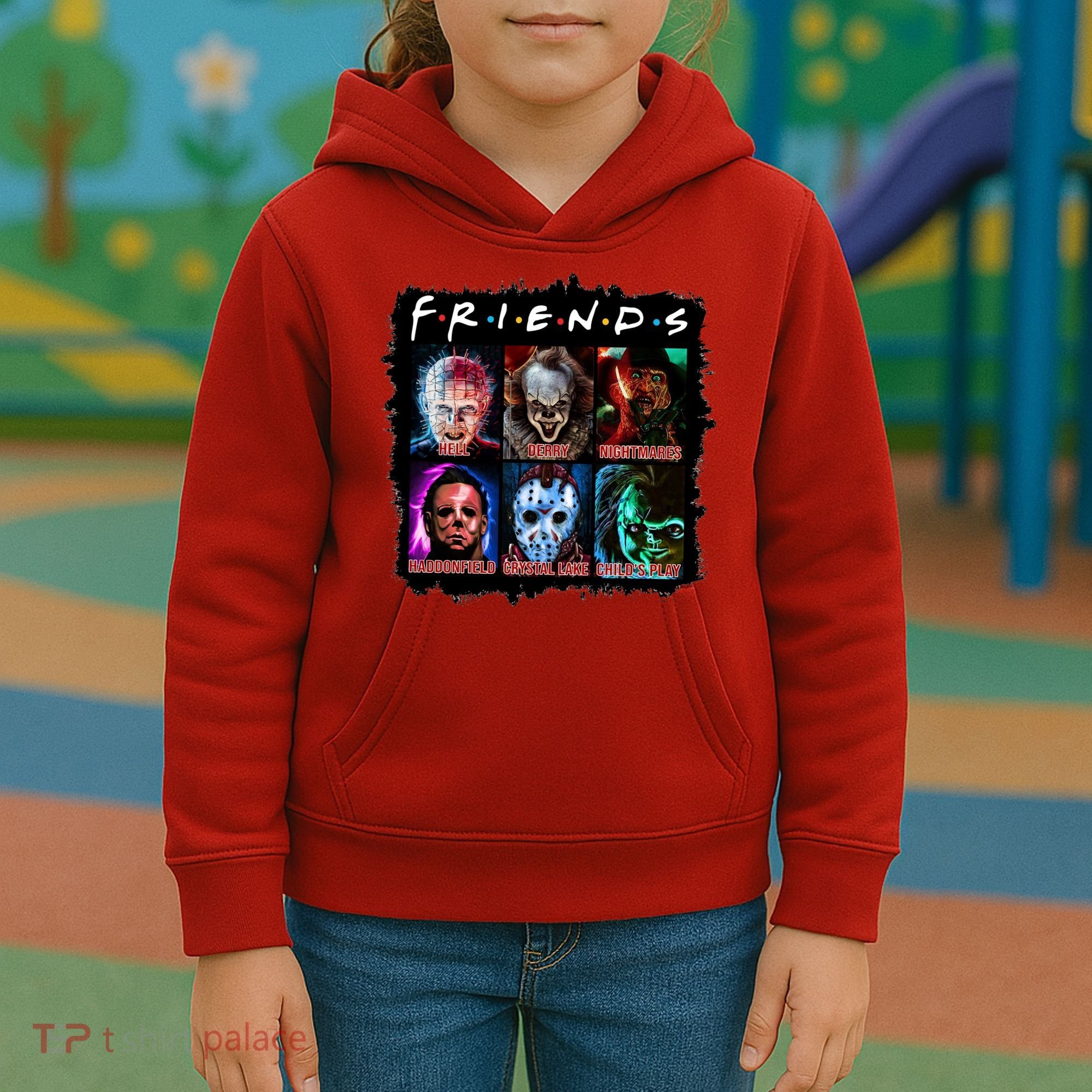 Horror Movie Character Halloween Friends Horror Fan Gift Kids Hoodie