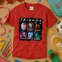 Horror Movie Character Halloween Friends Horror Fan Gift Kids T-Shirt thumb 3