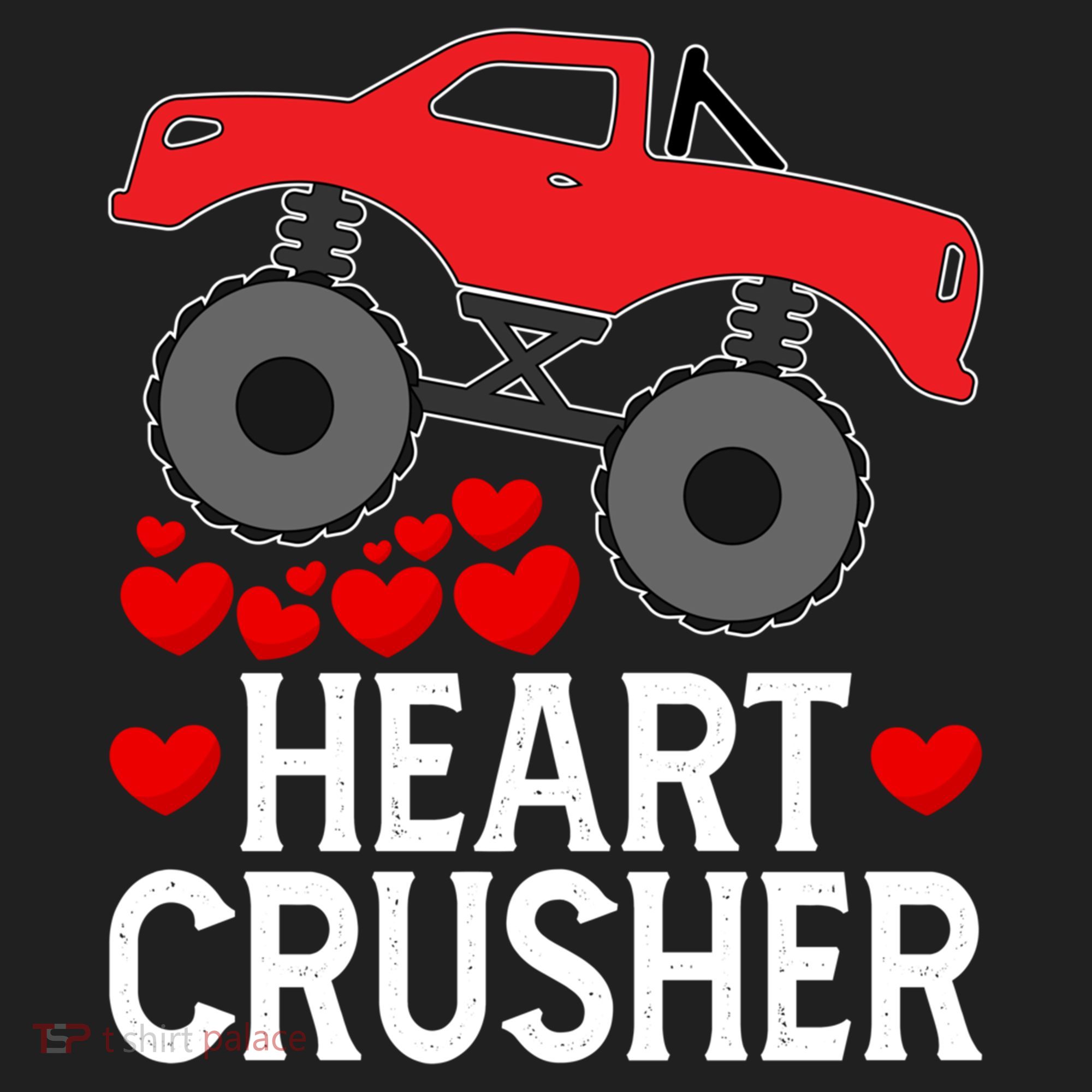 Heart Monstergifttruck Crusher Valentines Day Cute Cool Gift Women's Sweatshirt