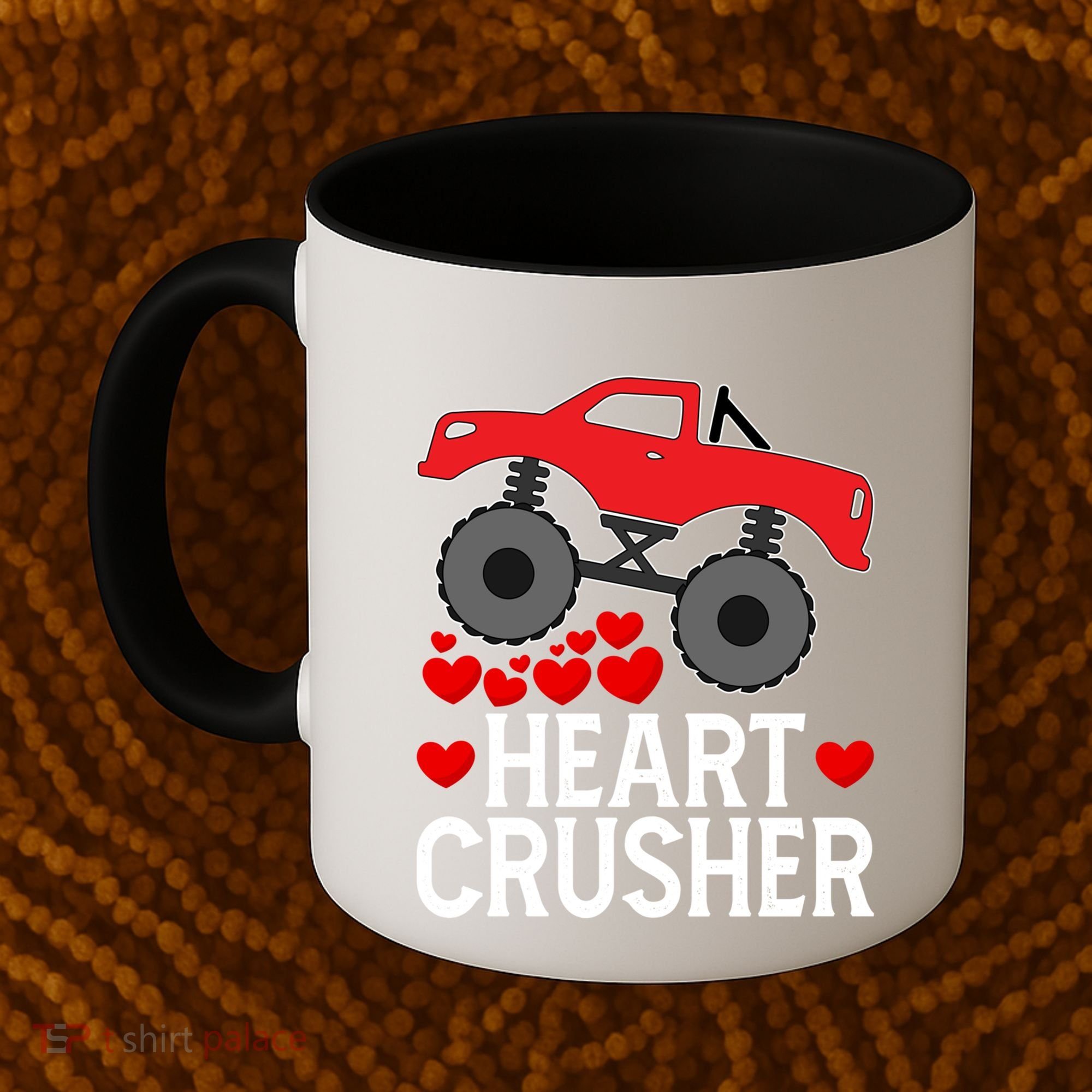 Heart Monstergifttruck Crusher Valentines Day Cute Cool Gift Coffee Mug