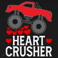 Heart Monstergifttruck Crusher Valentines Day Cute Cool Gift Ornament thumb 1