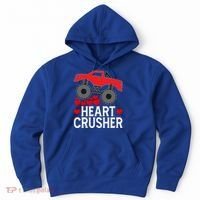 Heart Monstergifttruck Crusher Valentines Day Cute Cool Gift Hoodie thumb 0