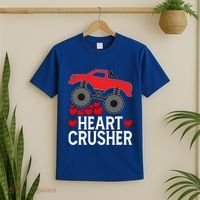 Heart Monstergifttruck Crusher Valentines Day Cute Cool Gift T-Shirt thumb 2
