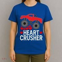 Heart Monstergifttruck Crusher Valentines Day Cute Cool Gift T-Shirt thumb 4