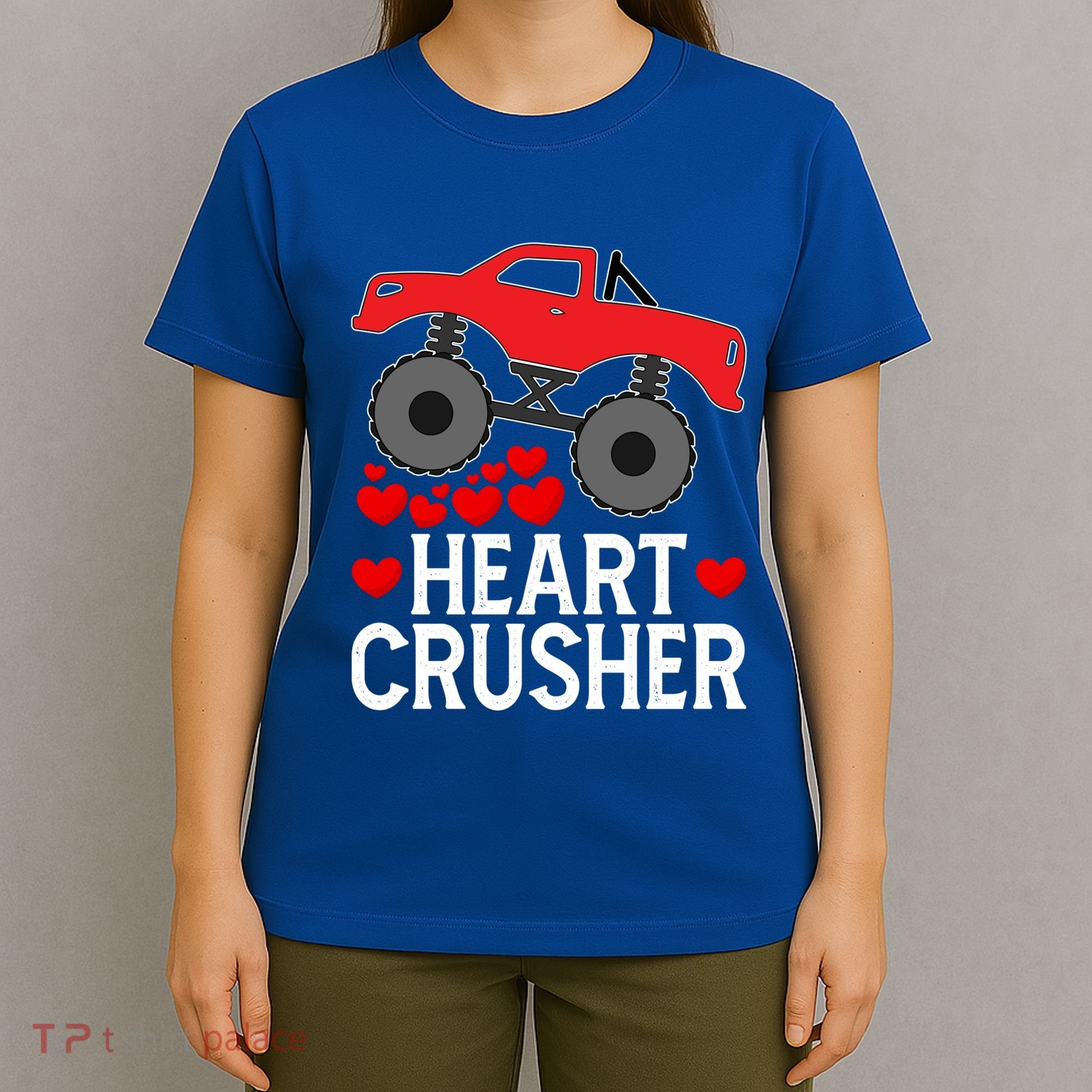 Heart Monstergifttruck Crusher Valentines Day Cute Cool Gift T-Shirt