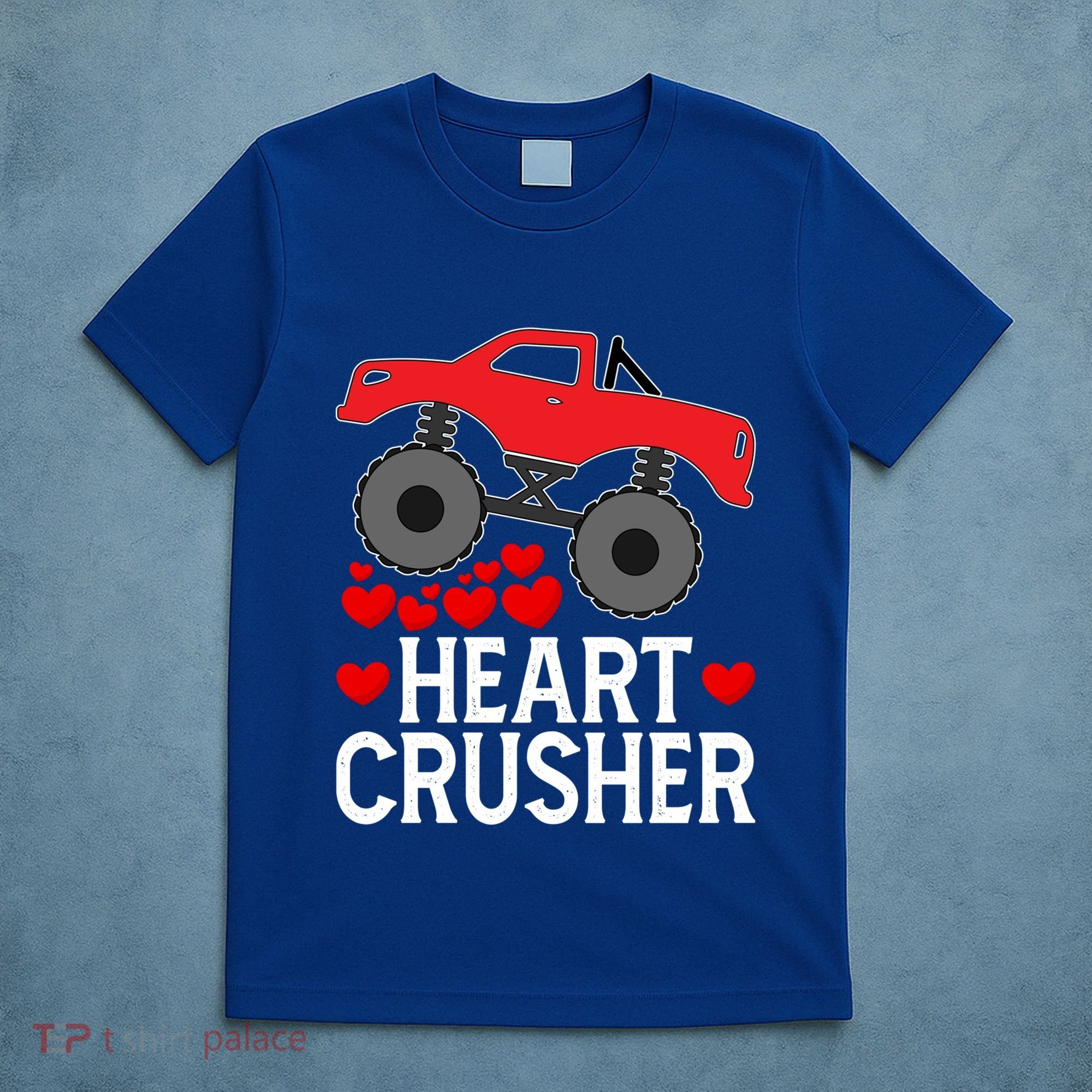 Heart Monstergifttruck Crusher Valentines Day Cute Cool Gift T-Shirt