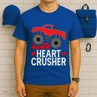 Heart Monstergifttruck Crusher Valentines Day Cute Cool Gift T-Shirt thumb 6