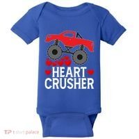 Heart Monstergifttruck Crusher Valentines Day Cute Cool Gift Baby Bodysuit thumb 0