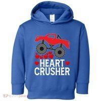 Heart Monstergifttruck Crusher Valentines Day Cute Cool Gift Toddler Hoodie thumb 0