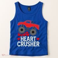 Heart Monstergifttruck Crusher Valentines Day Cute Cool Gift Tank Top thumb 2