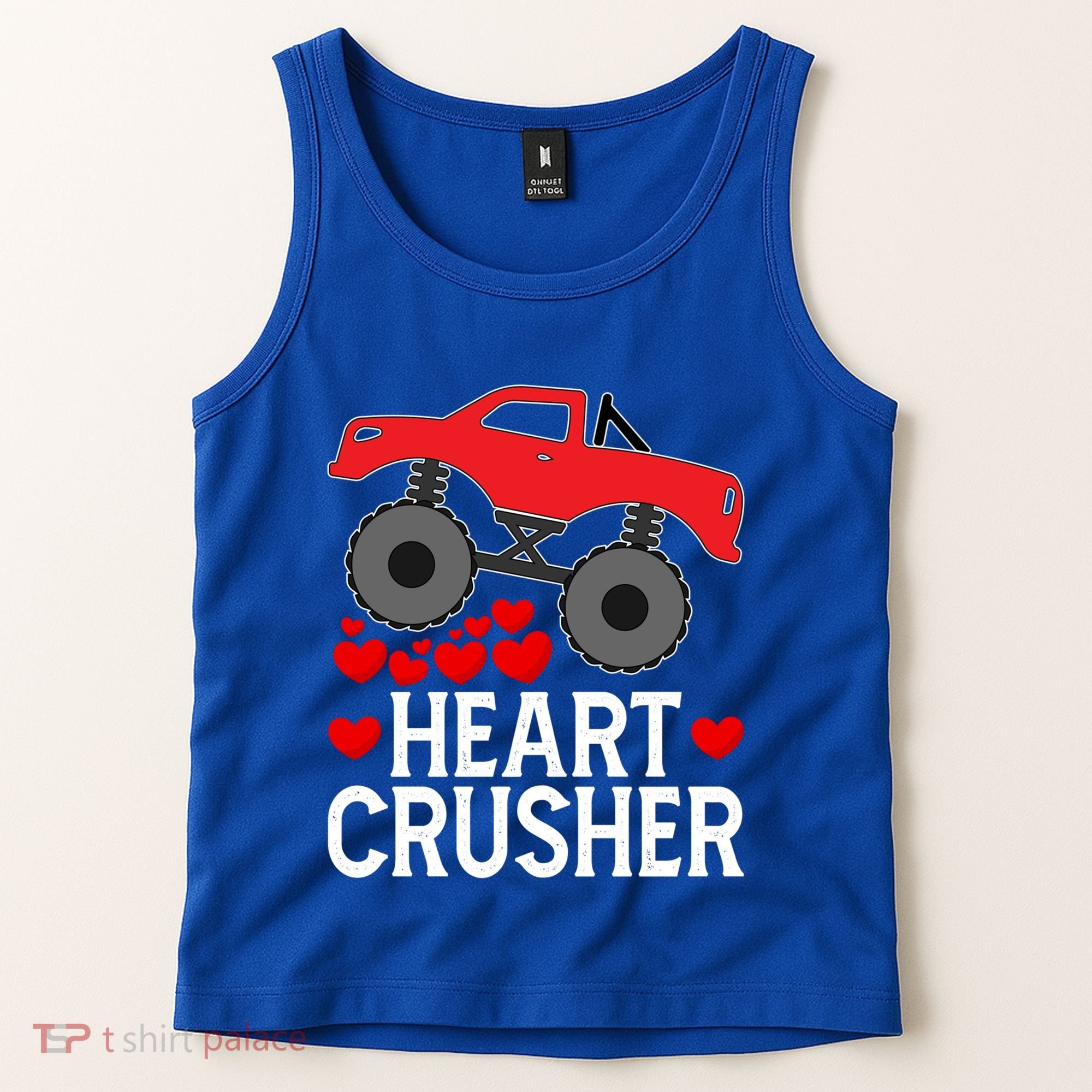 Heart Monstergifttruck Crusher Valentines Day Cute Cool Gift Tank Top