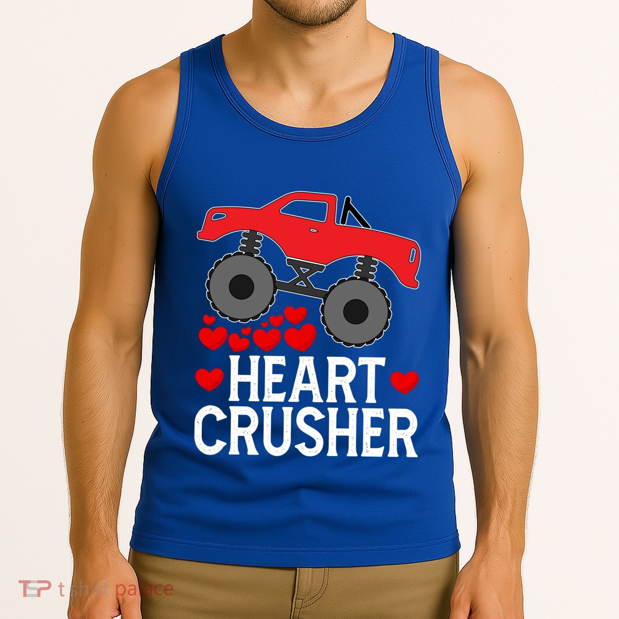 Heart Monstergifttruck Crusher Valentines Day Cute Cool Gift Tank Top