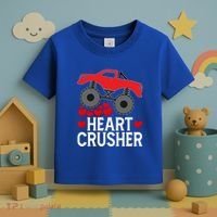 Heart Monstergifttruck Crusher Valentines Day Cute Cool Gift Toddler T-Shirt thumb 3