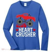 Heart Monstergifttruck Crusher Valentines Day Cute Cool Gift Women's Long Sleeve Shirt thumb 0