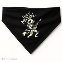Heavy Metal Cats Gift Clothing Guitar Playing Cat Gothic USA-Made Doggie Bandana thumb 0