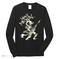 Heavy Metal Cats Gift Clothing Guitar Playing Cat Gothic Long Sleeve Shirt thumb 0