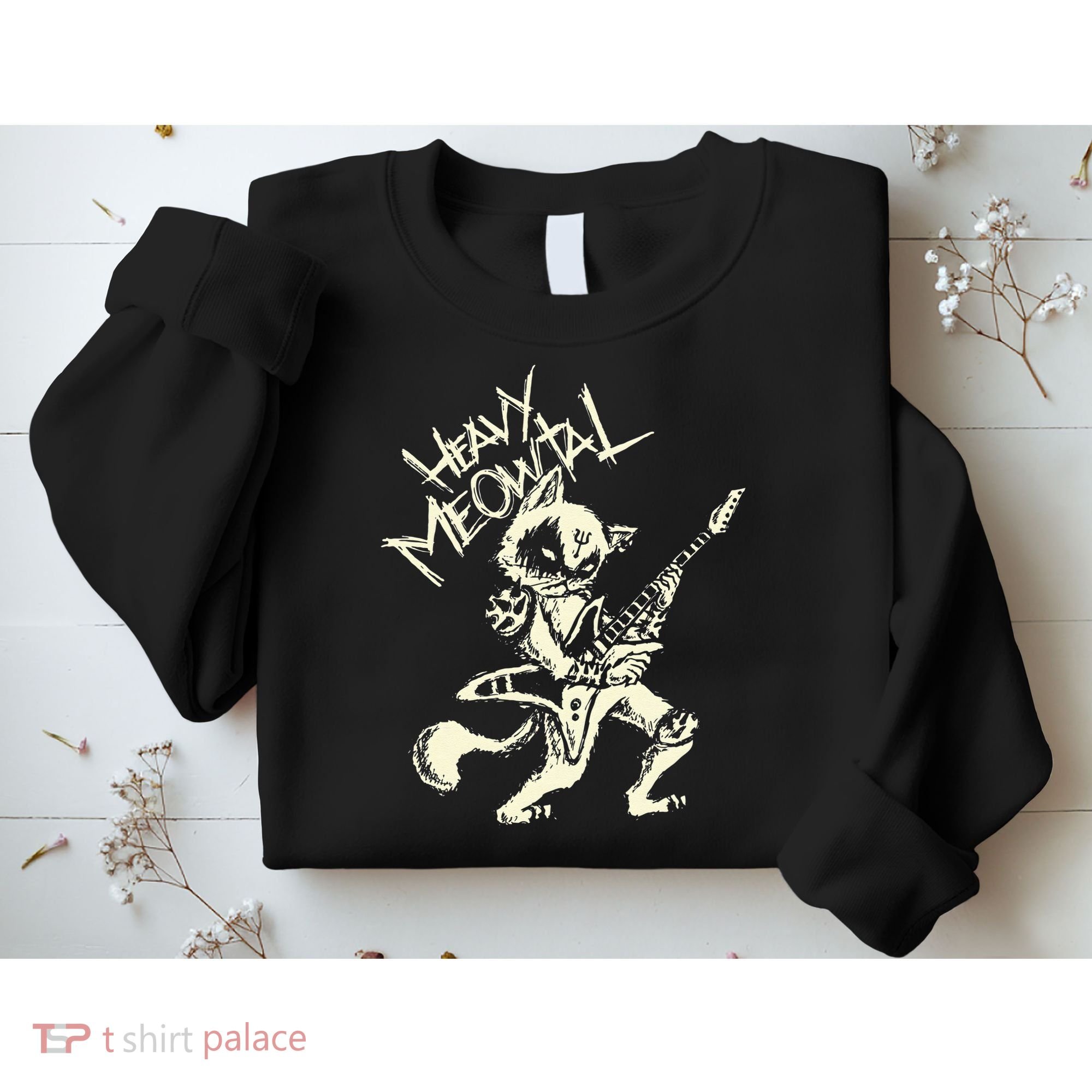 Heavy Metal Cats Gift Clothing Guitar Playing Cat Gothic Sweatshirt