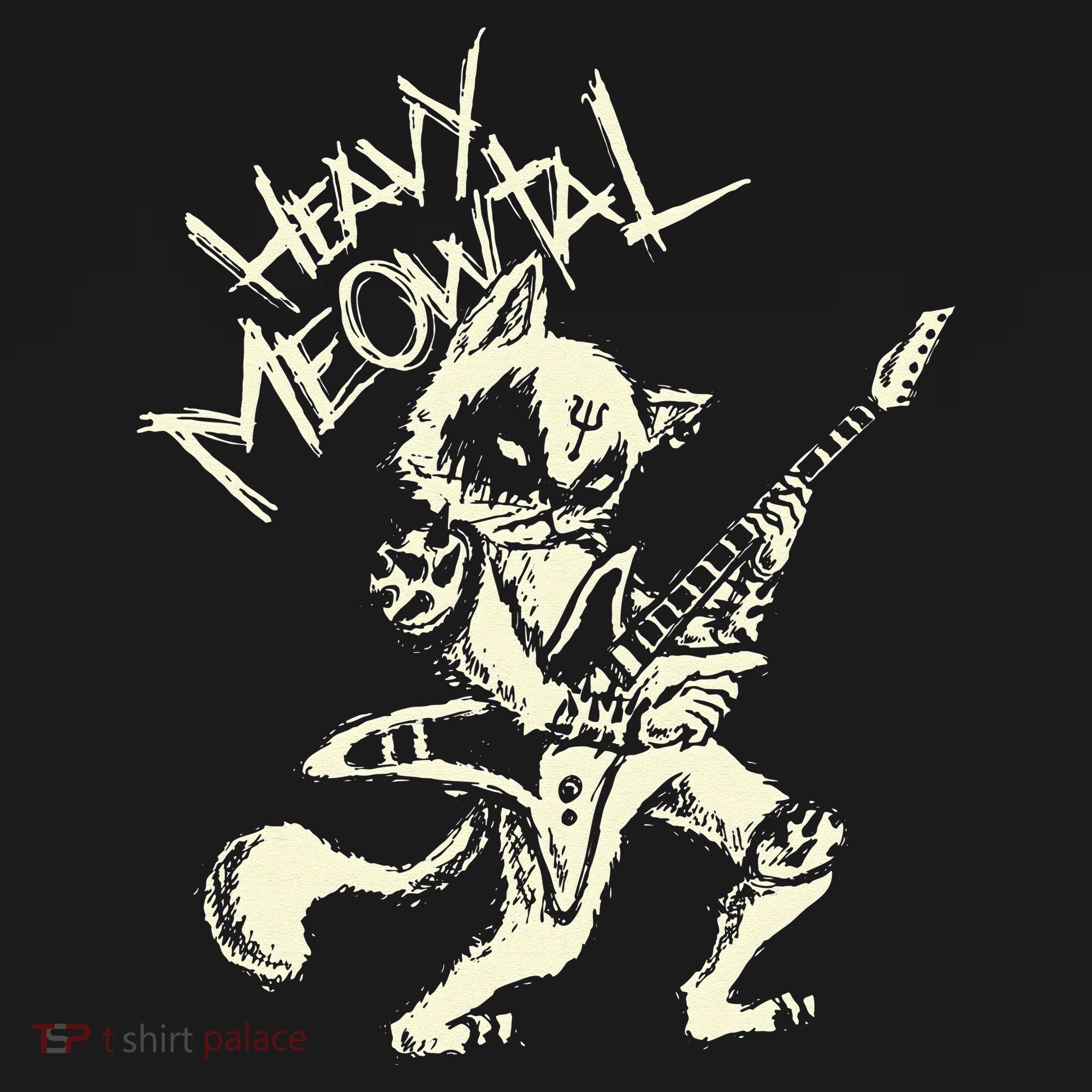 Heavy Metal Cats Gift Clothing Guitar Playing Cat Gothic Button