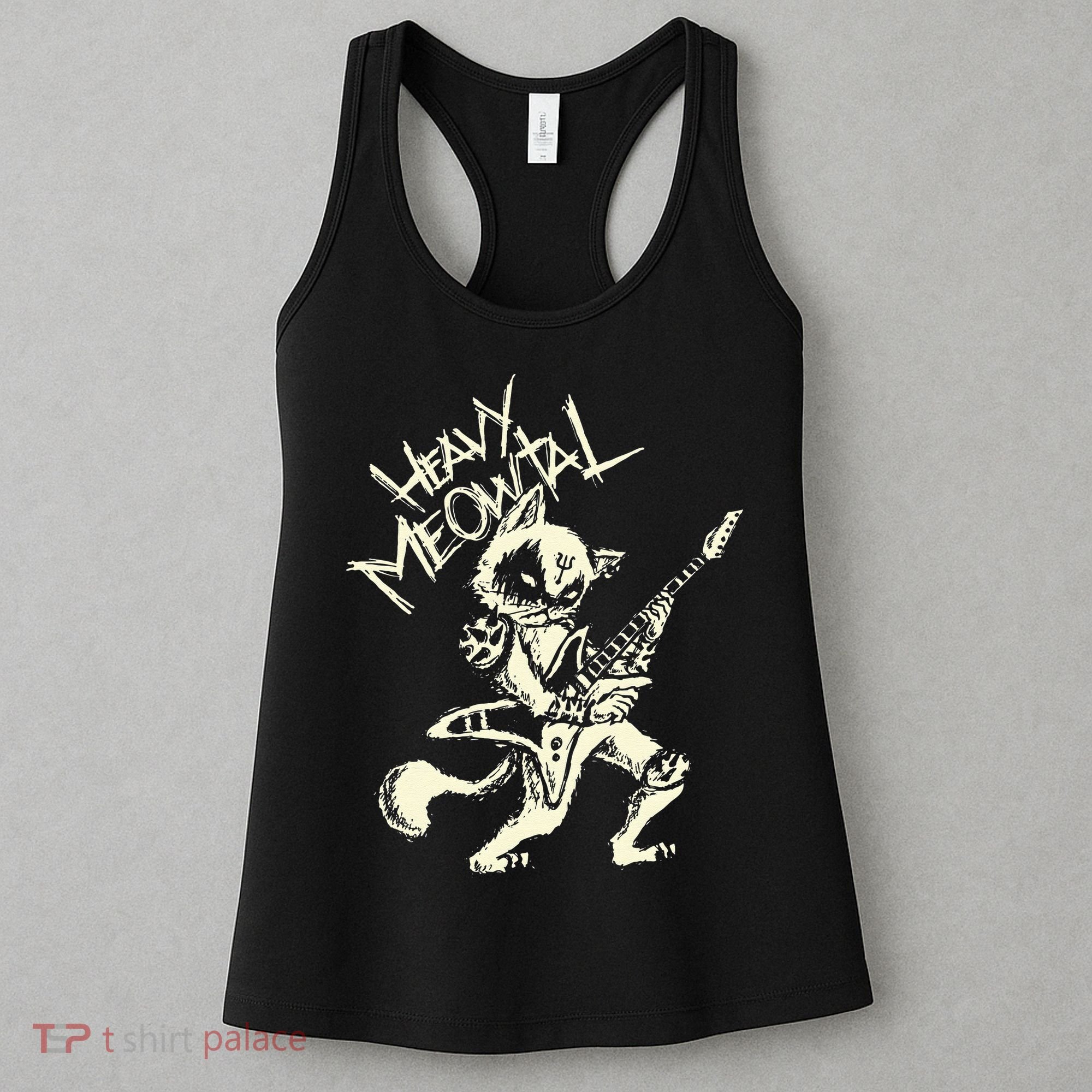 Heavy Metal Cats Gift Clothing Guitar Playing Cat Gothic Women's Tank Top