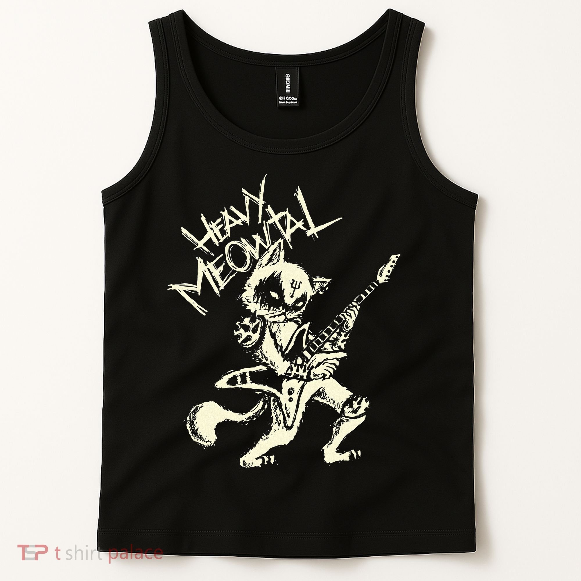 Heavy Metal Cats Gift Clothing Guitar Playing Cat Gothic Tank Top