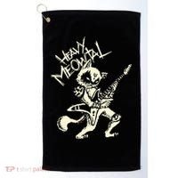 Heavy Metal Cats Gift Clothing Guitar Playing Cat Gothic Golf Towel thumb 0