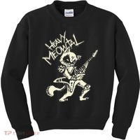 Heavy Metal Cats Gift Clothing Guitar Playing Cat Gothic Kids Sweatshirt thumb 0