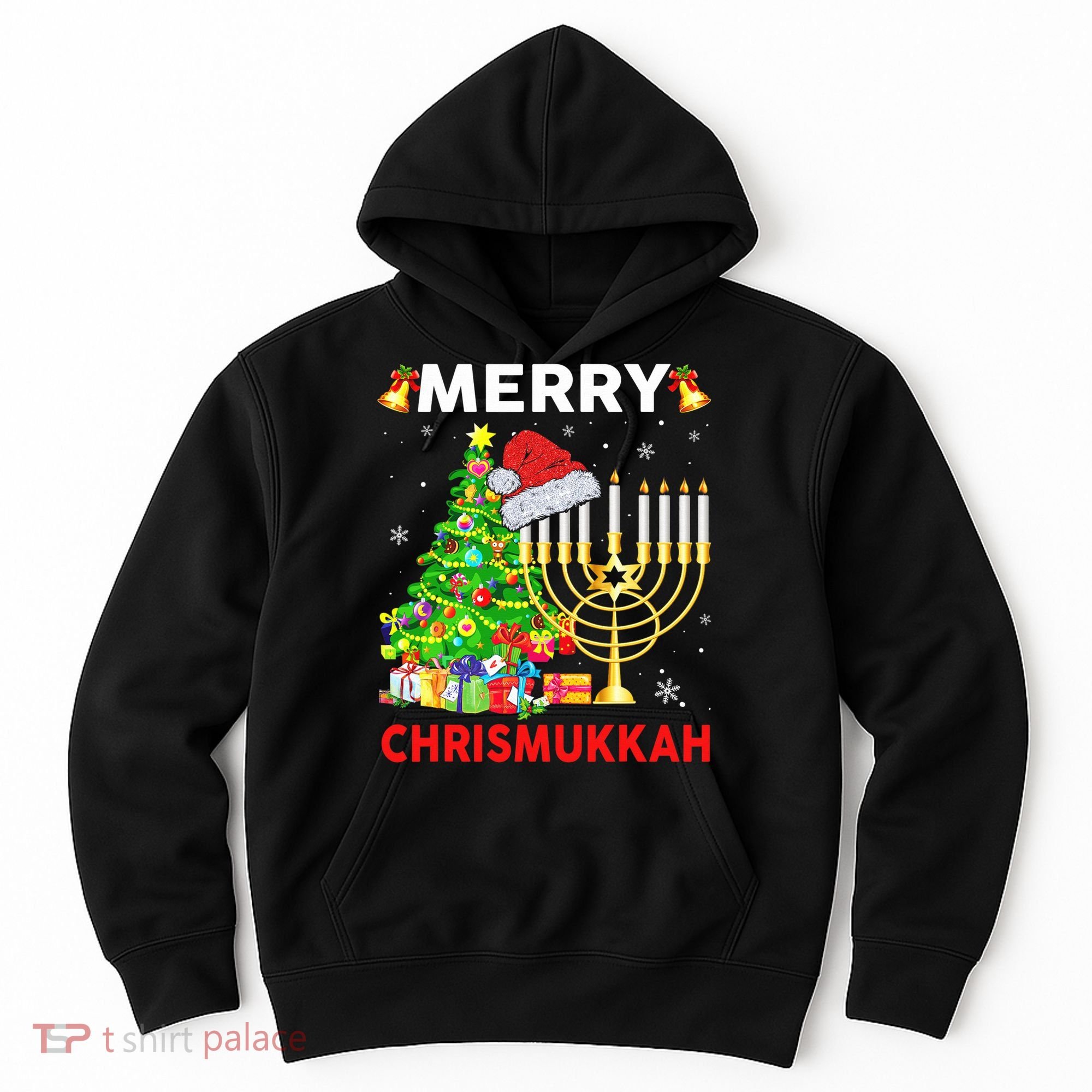 Hanukkah Merry Christmas Chrismukkah Ugly Sweater Hoodie