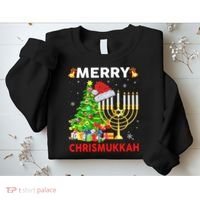 Hanukkah Merry Christmas Chrismukkah Ugly Sweater Sweatshirt thumb 2