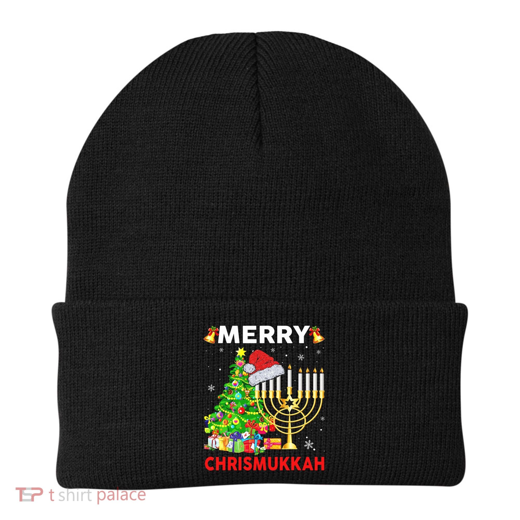 Hanukkah Merry Christmas Chrismukkah Ugly Sweater Beanie