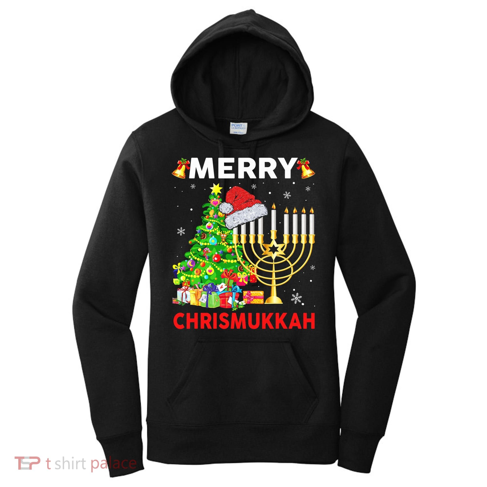 Hanukkah Merry Christmas Chrismukkah Ugly Sweater Women's Hoodie