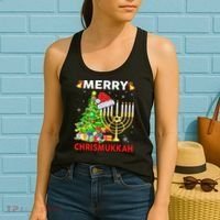 Hanukkah Merry Christmas Chrismukkah Ugly Sweater Women's Tank Top thumb 2