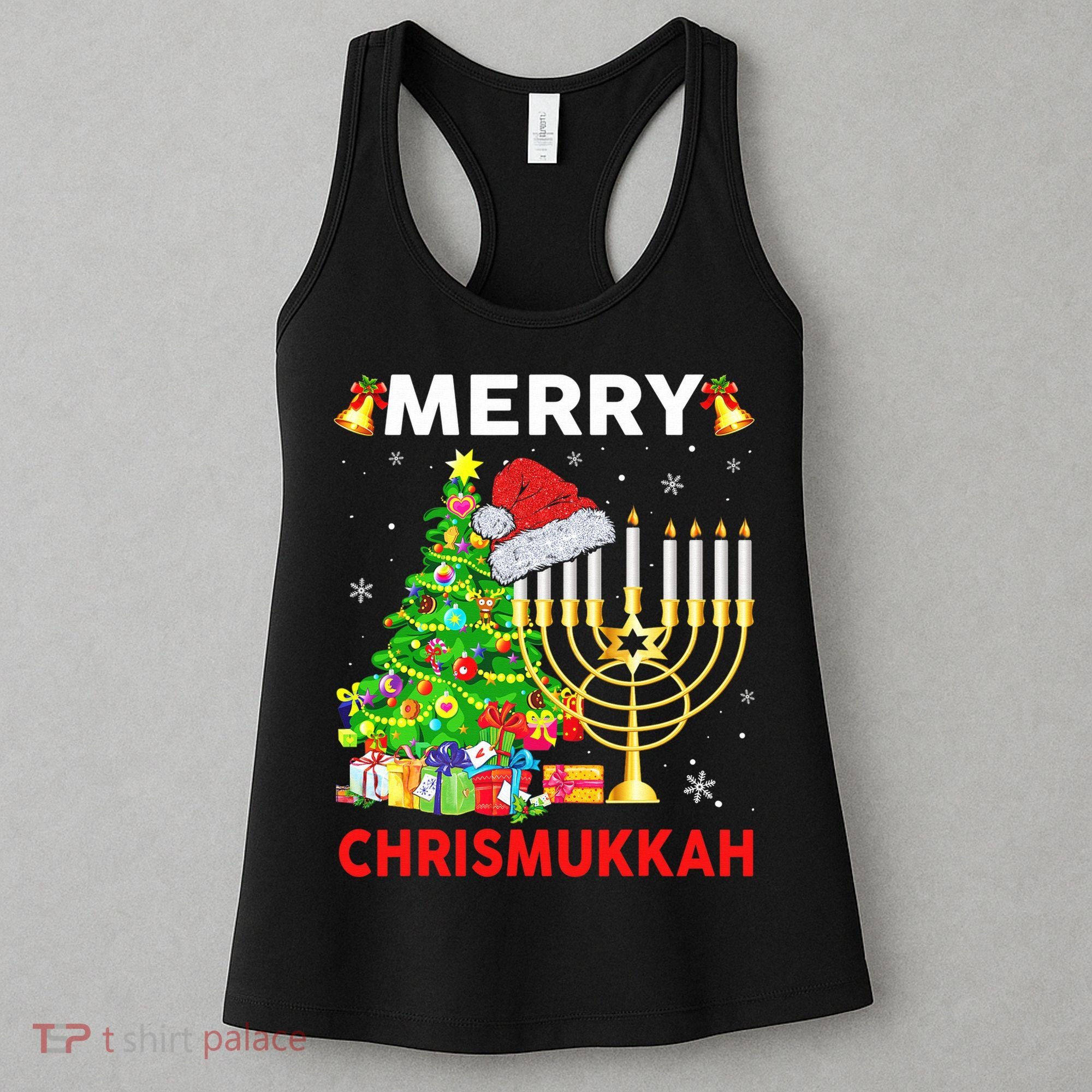 Hanukkah Merry Christmas Chrismukkah Ugly Sweater Women's Tank Top