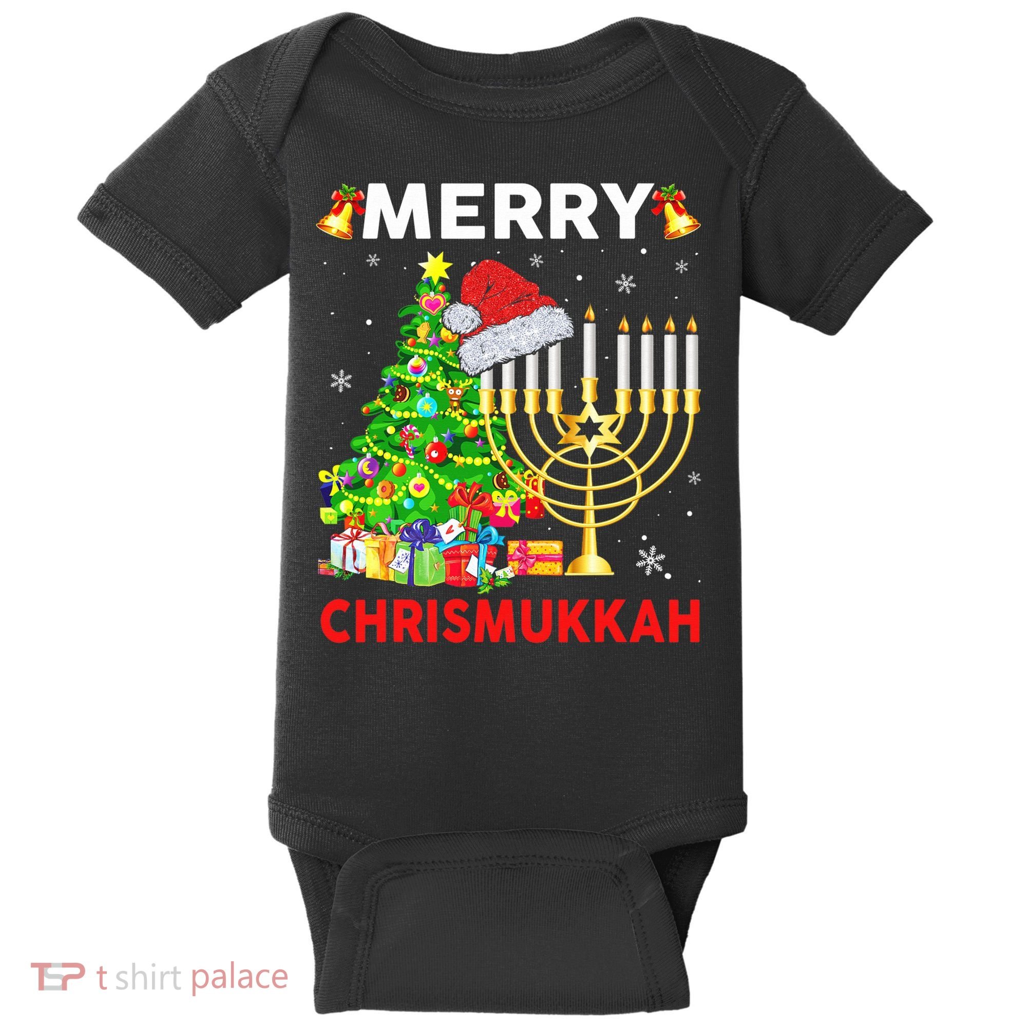 Hanukkah Merry Christmas Chrismukkah Ugly Sweater Baby Bodysuit