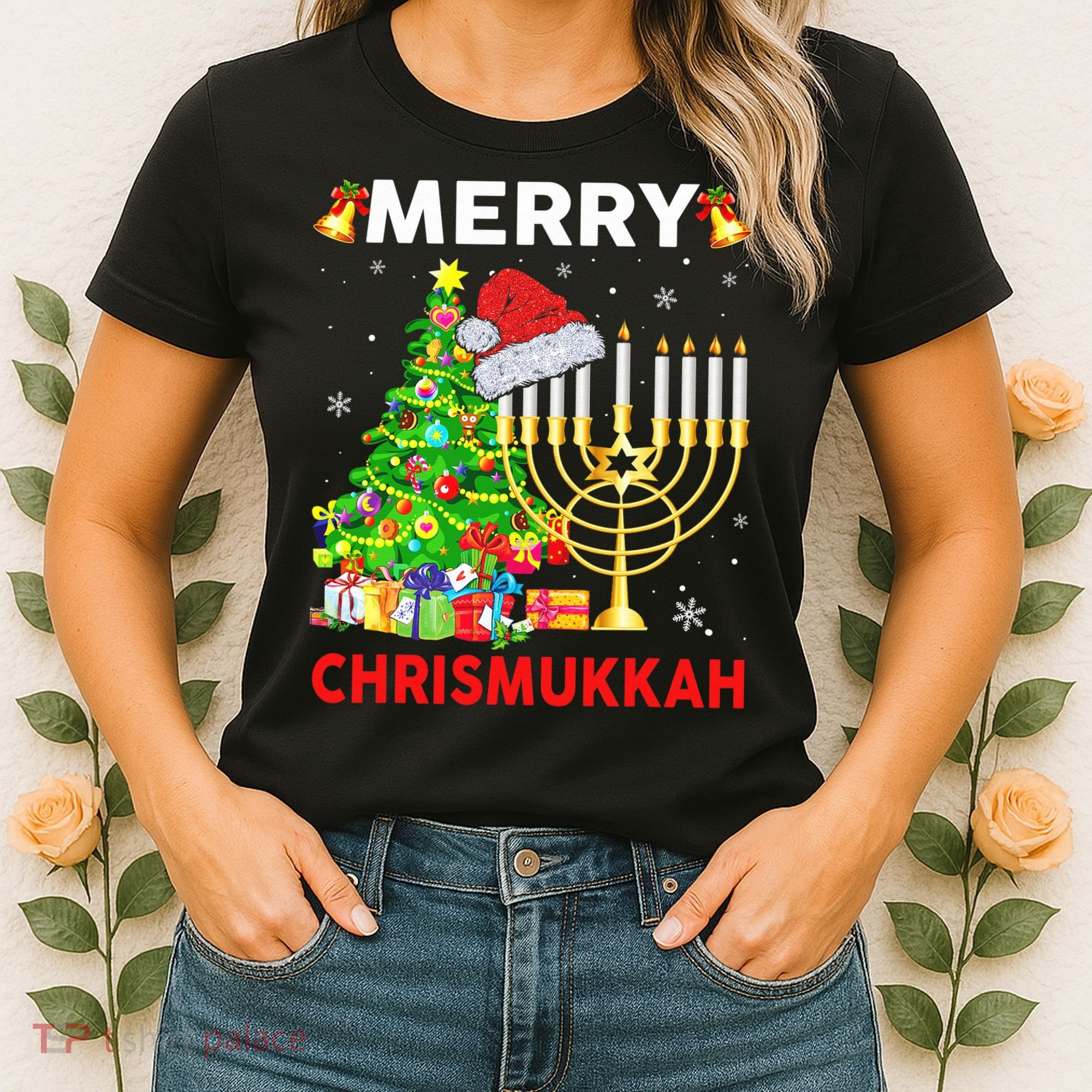 Hanukkah Merry Christmas Chrismukkah Ugly Sweater Women's T-Shirt
