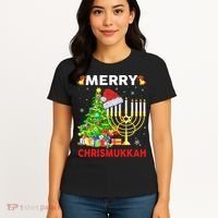Hanukkah Merry Christmas Chrismukkah Ugly Sweater Women's T-Shirt thumb 4
