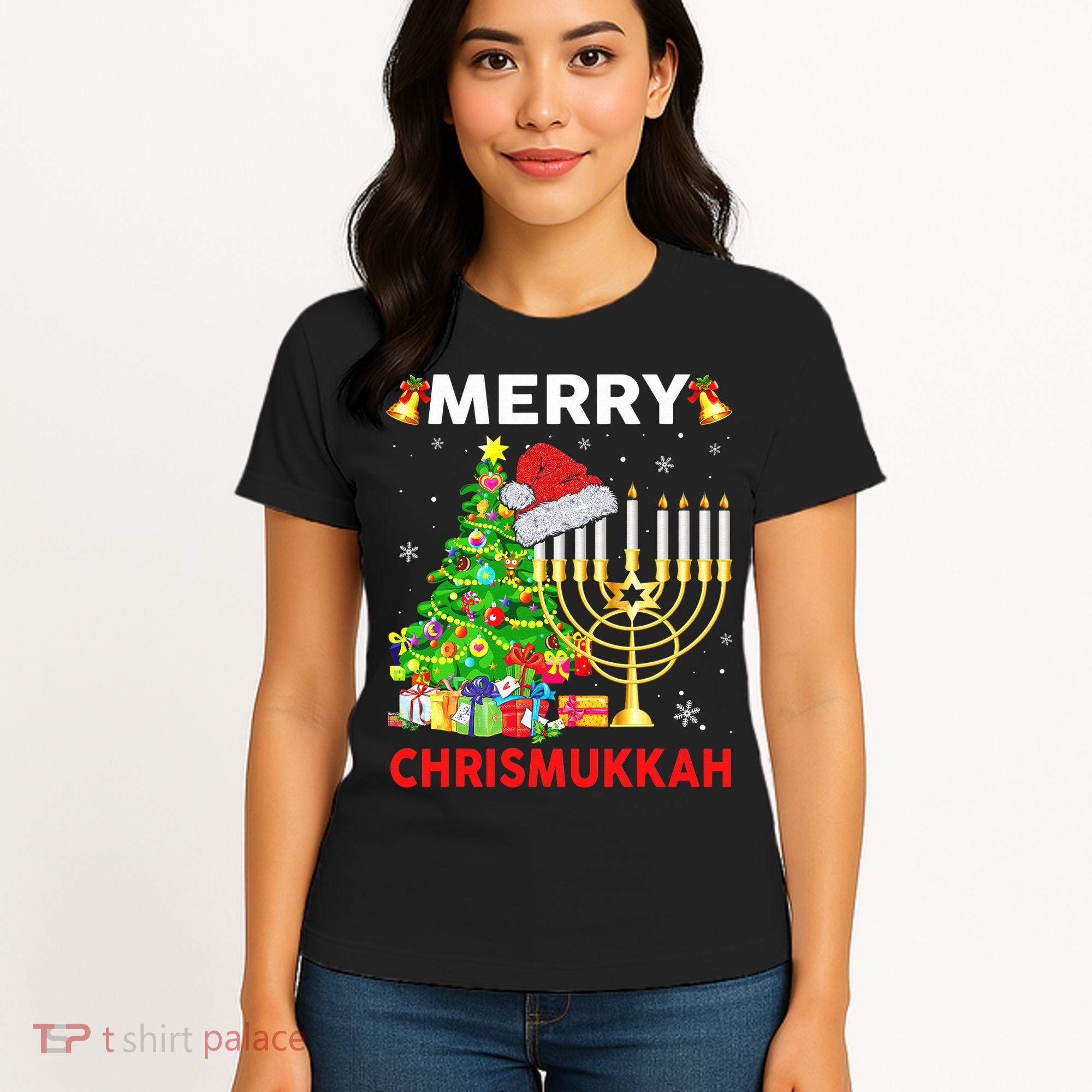 Hanukkah Merry Christmas Chrismukkah Ugly Sweater Women's T-Shirt