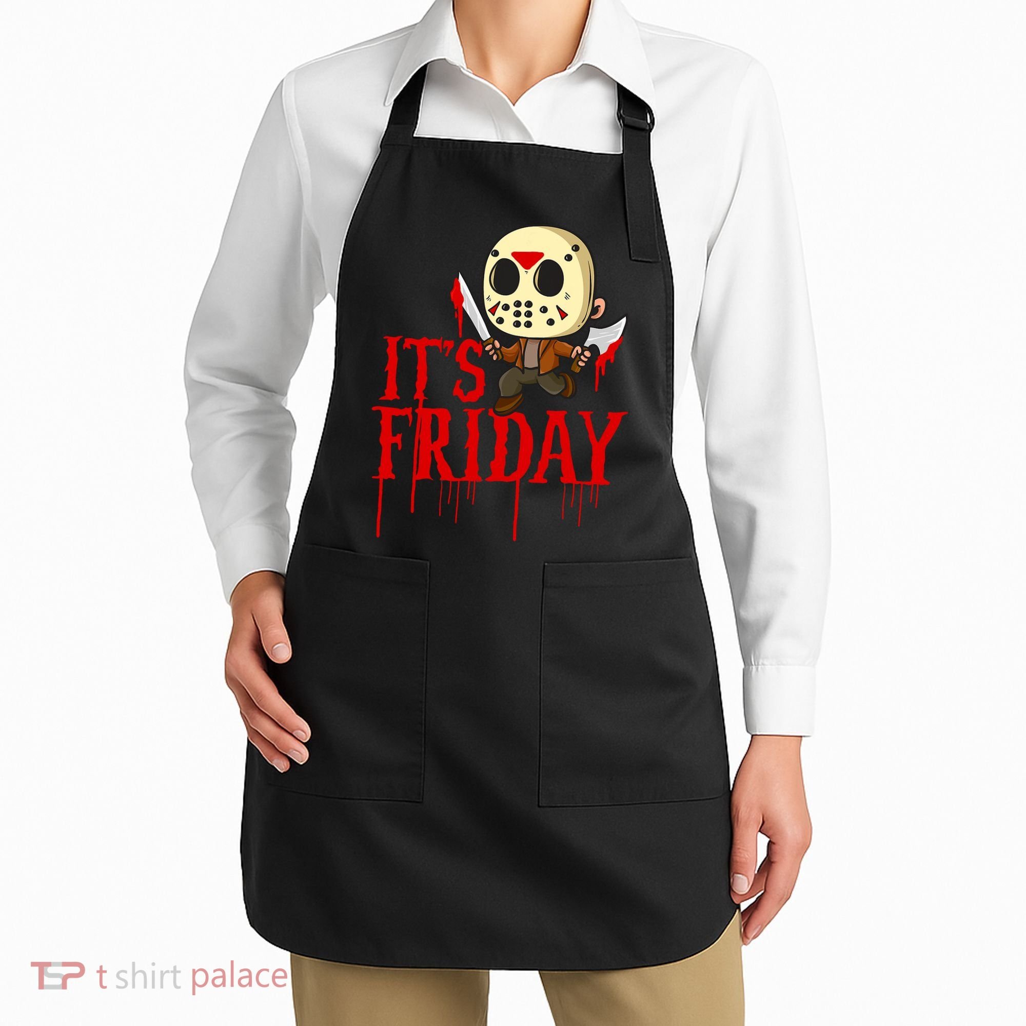 Horror Movie Characters Spooky Friday Halloween Apron