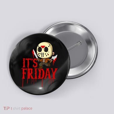 Horror Movie Characters Spooky Friday Halloween Button