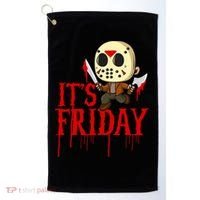 Horror Movie Characters Spooky Friday Halloween Golf Towel thumb 0