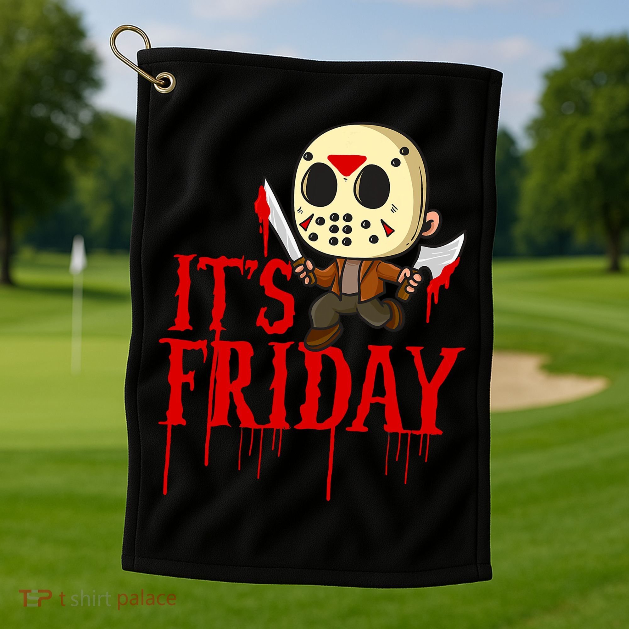 Horror Movie Characters Spooky Friday Halloween Golf Towel